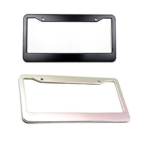 Universal Replacement Aluminium License Plate Frame Holder Black+Silver