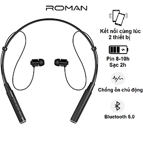 Tai nghe nhét tai không dây cao cấp bluetooth v 4.1 Roman z6000,  hỗ trợ rung khi có cuộc gọi - Hàng Nhập Khẩu