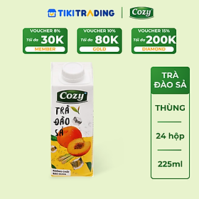 Thùng 24 hộp Trà Đào Sả Cozy 225ml