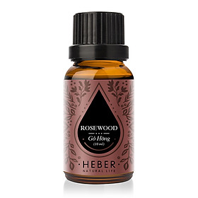 Tinh Dầu Gỗ Hồng Rosewood Essential Oil Heber | 100% Thiên Nhiên Nguyên Chất Cao Cấp | Nhập Khẩu Từ Ấn Độ | Kiểm Nghiệm Quatest 3 | Xông Thơm Phòng | Hương Dịu Nhẹ