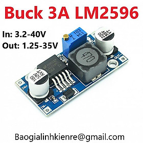 Mạch hạ áp Buck DCDC LM2596 3A (Vào 4-35VDC Ra 1-30VDC)