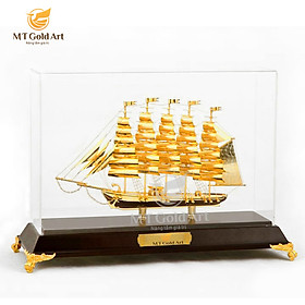 Mô hình thuyền buồm mạ vàng MT Gold Art(305 x 118x 225 mm) M06- Hàng chính hãng, quà tặng dành cho sếp, khách hàng, đối tác