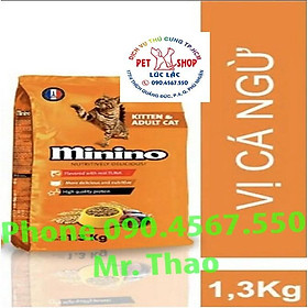 Combo 2 gói 1.3KG Thức ăn cho mèo con & mèo trưởng thành Minino Tuna Flavored - Thức ăn cho Mèo vị Cá Ngừ 2.6KG