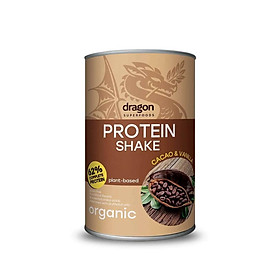 Bột Protein Shake hữu cơ vị cacao và vanilla Dragon Superfoods 500gr