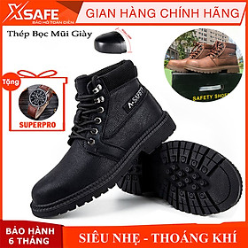 Giày Bảo Hộ Lao Động Nam SAT813, Giày Nam Thể Thao Cổ Cao Chất Liệu Da Chống Thấm Nước - Chống Đâm Xuyên - Siêu Nhẹ - Cách Điện Tiêu Chuẩn KCS Hàn Quốc