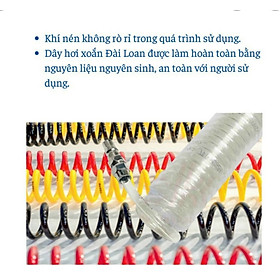 Mua Dây Hơi Khí Nén Xoắn -Màu Trắng Đài Loan- Kèm Sẵn 2 Đầu Nối
