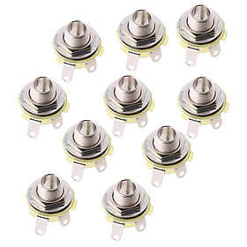 10Pcs Audio 1/4 Inch 6.35mm Standard Mono Output Socket for Electric Guitar Bass Parts