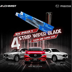 Gạt Mưa Xe Ô tô MAZDA Loại Silicon 4 Lưỡi Cao Cấp, Thiết Kế Thông Minh, Gạt Êm Và Sạch Hơn