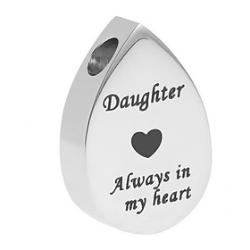 2X Always in My Heart Waterdrop Urn Memorial Ash Keepsake Pendant Daughter