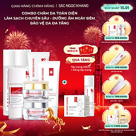 [COMBO 7 món] Chăm sóc da toàn diện dưỡng da cơ bản + kem dưỡng da ban ngày (30ml) + ban đêm (30g) + Serum dưỡng trắng diệu kì 30ml