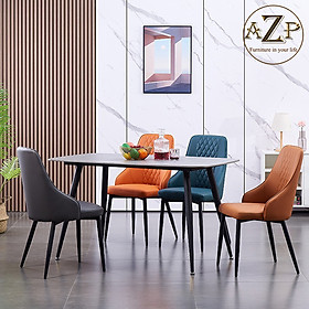 Mua Bàn Ghế Ăn Phong Cách Đương Đại Châu Âu - Xu Hướng Hiện Nay Cho Không Gian Hiện Đại - Chân Thép Mặt Đá - Hàng Nhập Khẩu AZP