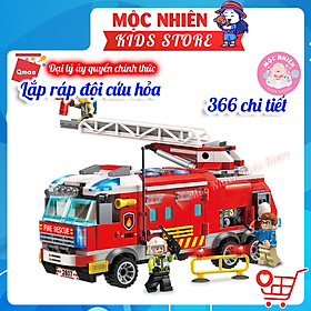 Đồ chơi lắp ráp xếp hình cứu hỏa Qman 2807 – Ô TÔ CỨU HỎA (366 mảnh ghép) dành cho bé trai trên 6 tuổi