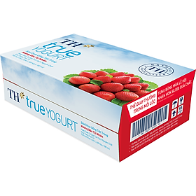 Thùng Sữa Chua Uống Tiệt Trùng Hương Dâu Tự Nhiên TH True Yogurt 180ml x