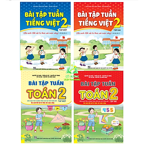 Sách - Combo 4 cuốn Bài Tập Tuần Toán, Tiếng Việt 2 - Kết Nối Tri Thức (ND)