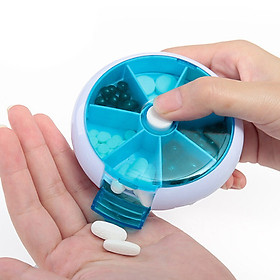 7-Day Round Medicine Pill Vitamin Box Case Storage Dispenser Organizer Holder
