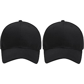 Bộ 2 Mũ Lưỡi Trai Đen Trơn (Nam) (Size L)