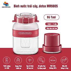 Máy xay sinh tố cầm tay, detox, không dây morphy richards MR9805 có ống hút, mini gọn nhẹ, dung tích lớn 1000ml, hàng chính hãng