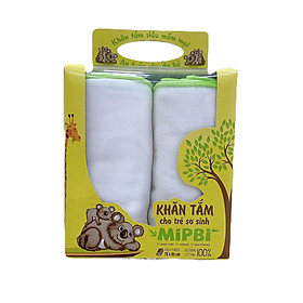 Hộp 2 khăn xô tắm Mipbi cotton cao cấp HM02 4 lớp/6 lớp kích thước 75x85cm