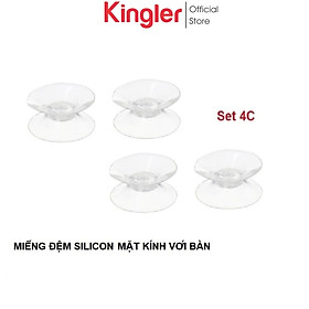 4 Đệm Hít Silicon Giữa Kính Và Mặt Bàn, Miếng Đệm Kê Kính Mặt Bàn