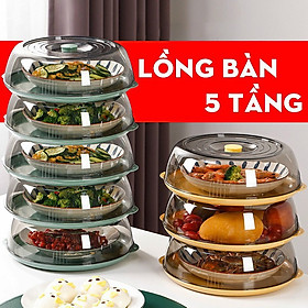 Mua Lồng Bàn Bảo Quản Thực Phẩm 5 ngăn có nắp - Lồng Bàn Chống Bụi Vi Khuẩn Có Thể Tháo Lắp Các Tầng