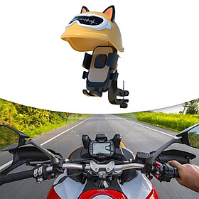 Motorcycle Phone Mount with Rainproof Top Cover Cellphone Holder Locking Clamp Easy Install Lazy Bracket Riding Phone Cradle