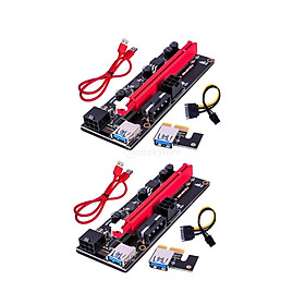 2x PCI-E VER009S 1x to 16x Graphic Extension Adapter Card for GPU Mining