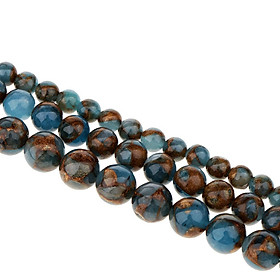 Smooth Polished Natural Blue Crazy Agate Gemstone Beads Findings 6mm