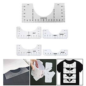 5Pc T Shirt Alignment Tool - Centering Tool Vinyl T Shirt Ruler Guide Design