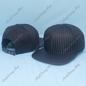 Mũ Nón Snapback thời thượng nón hiphop vá sọc lưới cao cấp phong cách phù hợp với mọi lứa tuổi - Đen