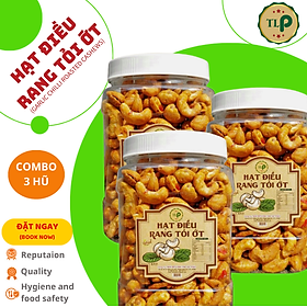 HẠT ĐIỀU RANG TỎI ỚT TÂN LỘC PHÁT COMBO 3 HŨ - MỖI HŨ 500G