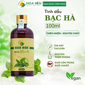 Tinh dầu Bạc Hà nguyên chất 100ml - Hoa Nén - Vegan - The mát, thư giãn, đuổi chuột