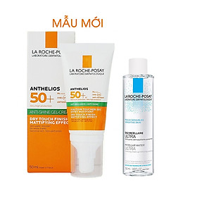 Bộ chống nắng kiểm soát dầu La Roche-Posay Anthelios XL Dry Touch 50ml & Nước tẩy trang 50ml