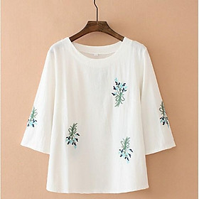 Áo đũi nữ form rộng fullsize M đến 2XL họa tiết thêu dễ mix đồ Q3