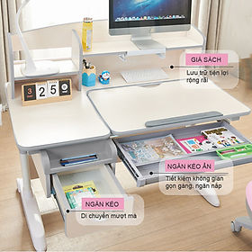 Mua Bộ bàn ghế học sinh chống gù chống cận  bàn học thông minh cho trẻ em kích thước lớn 80cm mặt bàn điều chỉnh nghiêng góc 45 độ nâng hạ độ cao phù hợp với học sinh từ 3 đến 18 tuổi