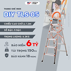 Thang ghế inox 5 bậc DIY TLS-05 tải trọng 150kg