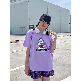 Áo thun, áo phông unisex phom rộng tay lỡ Thời trang Eden. Họa tiết in xinh xắn. Thun cotton mềm mại, thoáng mát - ATT002