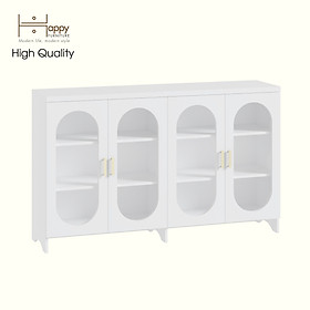 Mua HAPPY FURNITURE   Tủ lưu trữ 4 cửa kính - CHEVY  TLT_048   160cm x 40cm x 98cm DxRxC