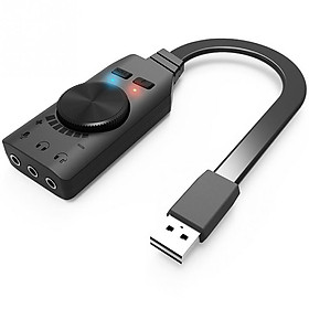 GS3 Black Virtual 7.1 Channel Sound Card Converter Adapter External USB Audio 3.5mm Headset Stereo For PC Desktop Notebook