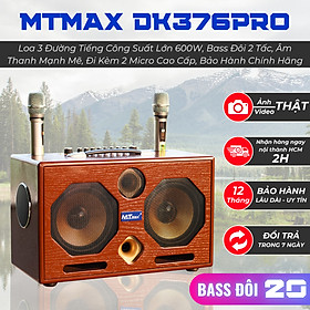 Mua Loa Karaoke Xách Tay Full Gỗ Mới Nhất 2024 - MTMAX DK376 Pro - Loa 3 Đường Tiếng Công Suất Lớn 600W  Bass Đôi 2 Tấc  Âm Thanh Mạnh Mẽ  Đi Kèm 2 Micro Cao Cấp  Bảo Hành Hàng Chính Hãng 12 Tháng