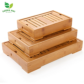 Mua Khay Trà Đặt Ấm Chén  Khay Trà Tre Có Hộp Đựng Nước  Sang Trọng  Tiện Dụng