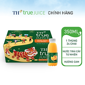 Thùng 24 chai nước trái cây TH true JUICE cam tự nhiên 350 ml (350 ml x 24)