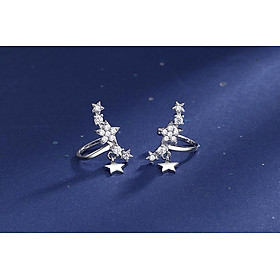 Kẹp vành tai CHUỖI SAO NĂM CÁNH đính đá THẢ HẠT SAO khuyên tai nữ bông tai quà tặng thanh lịch sang trọng dự tiệc
