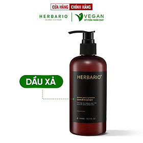 Dầu xả vỏ bưởi và bồ kết Herbario 300ml suôn mượt tự nhiên, phục hồi tóc hư tổn thuần chay