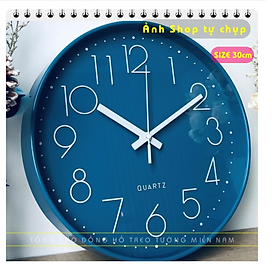 Đồng hồ treo tường trang trí phòng khách XANH DARK BLUE 35cm