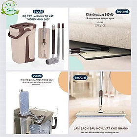 Mua Bộ Cây Lau Nhà Thông Minh Kèm Thùng Vắt 2 Ngăn Sizes Lớn BH-M200 Inochi