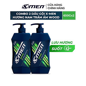 Combo 2 Dầu Gội X-Men Hương Nam Trầm Ấm Wood 650g/chai