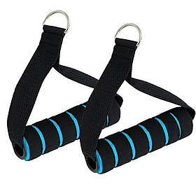 2xResistance Bands Handle with Strong Nylon Strap black and blue