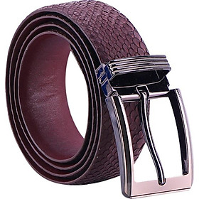 Thắt Lưng Nam Da Trăn Bản Lớn Đầu Kim Huy Hoàng HT4341 - Nâu