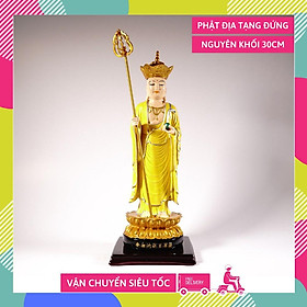 Mua Tượng phật Địa Tạng Vương Bồ Tát đứng khối vẽ màu áo vàng - Cao 30cm