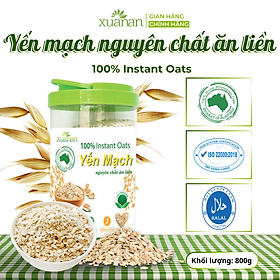 Yến Mạch Nguyên Chất Ăn Liền Xuân An [ko đường] Hộp 800GYến Mạch Nguyên Chất Ăn Liền Xuân An [ko đường] Hộp 800G [cán vỡ] (ko quà tặng)